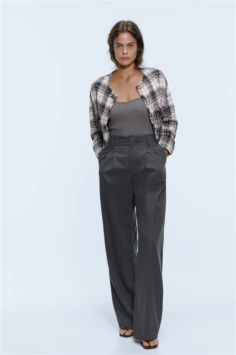 zara black wide leg trousers|zara wide leg velvet trousers.